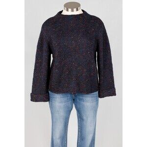 Habitat Clothing Confetti Funel Neck Sweater Navy Size L 89056